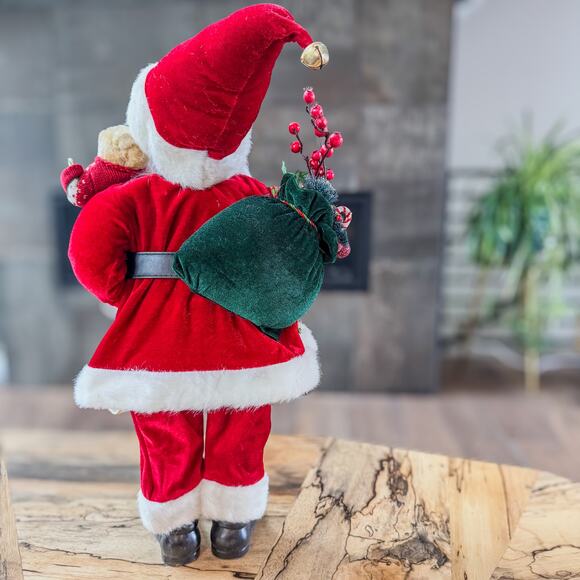 Traditional Santa w/ Naughty & Nice List, Full Toy Bag and Stuffed Bear, 24” - Picture 6 of 8